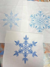 Laden Sie das Bild in den Galerie-Viewer, SD: (SET) 3 Schneeflocken (Redwork) 10er