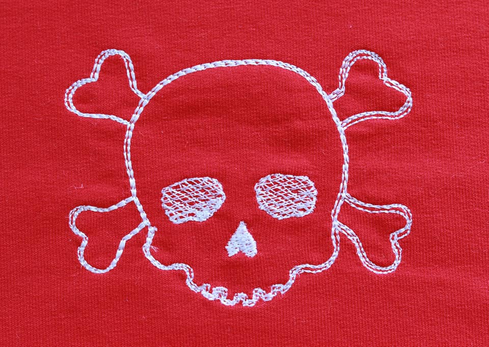 SD: Mini Totenkopf mit Knochen 10er