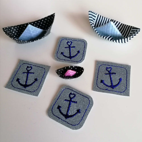 SD: Label Mini Herz Anker