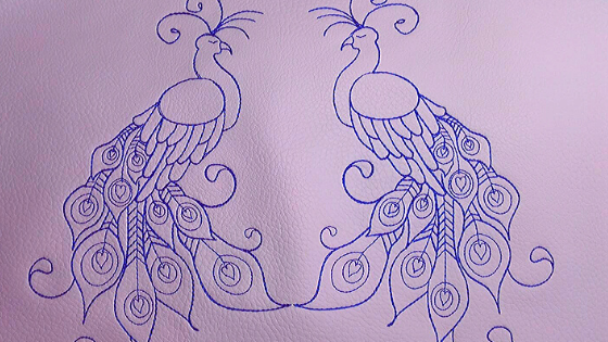 SD: Pfau Ombre Redwork 18er