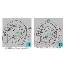 Laden Sie das Bild in den Galerie-Viewer, SD: (SET) Schweinchen Silvester (Redwork) 10er