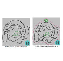 Laden Sie das Bild in den Galerie-Viewer, SD: (XXL-SET) Schweinchen Silvester (Redwork) 18er