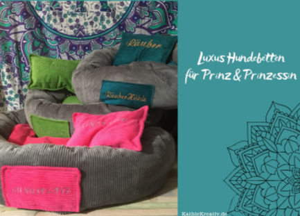 Hundebett S personalisiert + Kissen (Name)