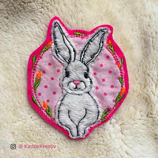 Patch: BlumenkranzHasi Rosa gepunktet ca 10cm (1mm Filz)