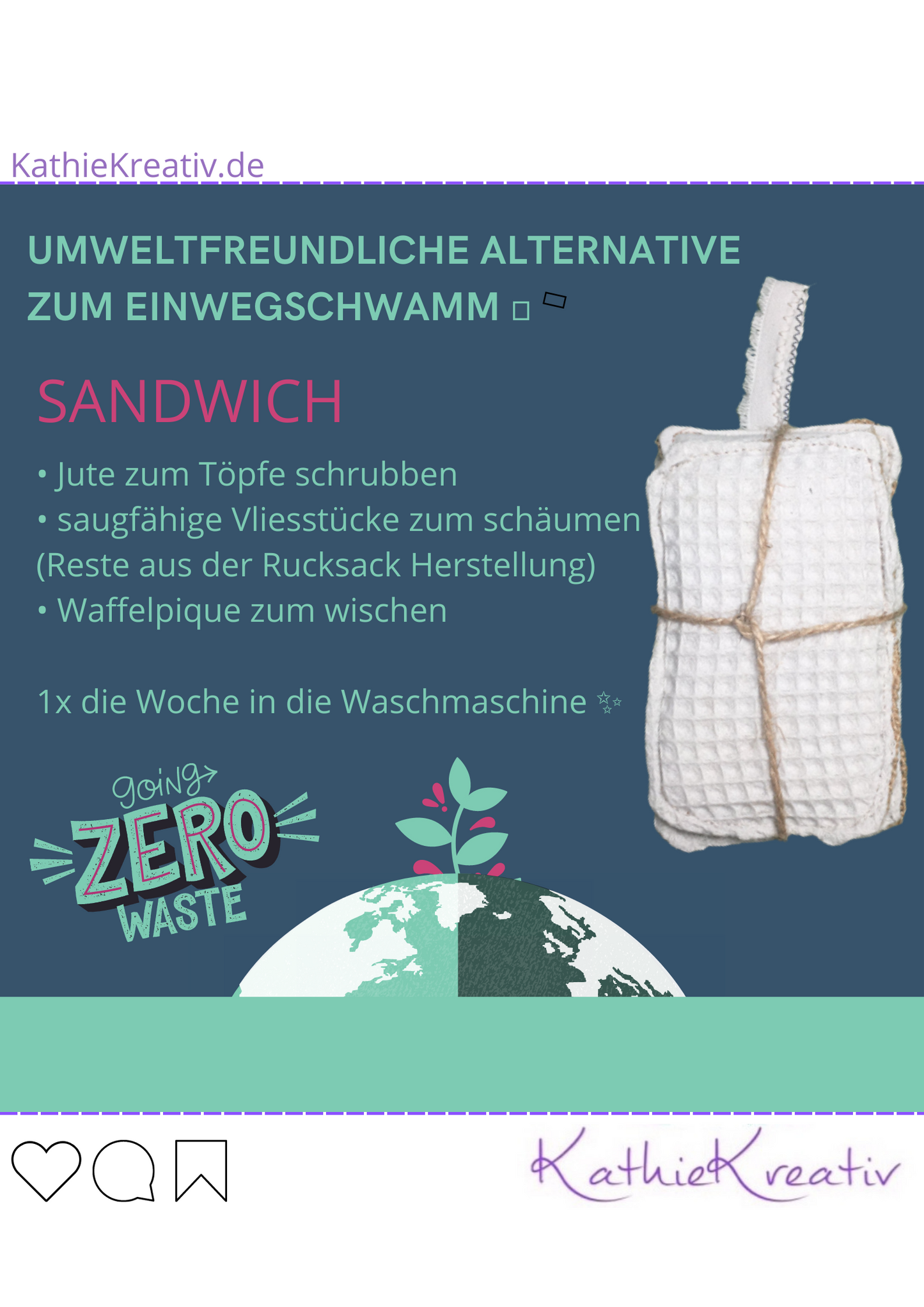 Spülschwamm 3er Set (waschbar)