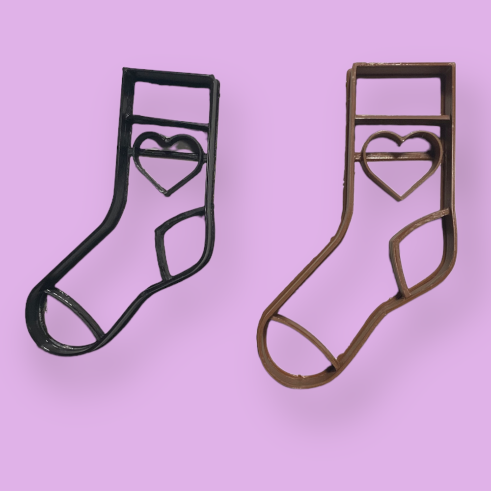 3D: Ausstecher / Stempel Stricksocke mit Herz M